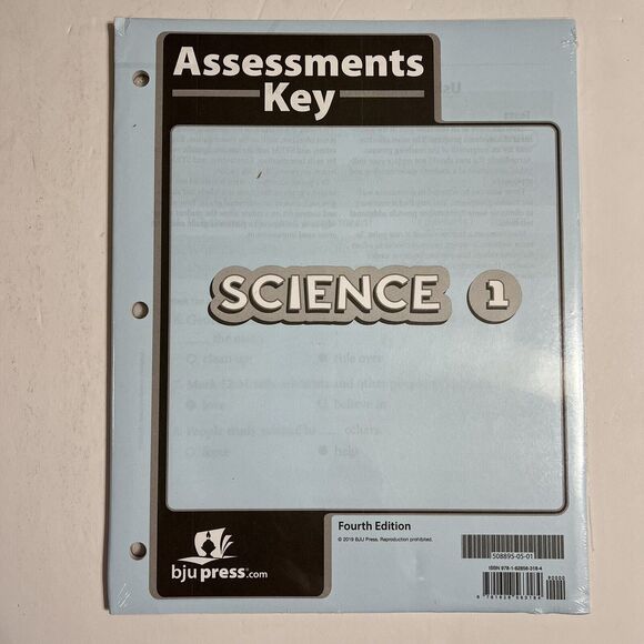 BJU Press Bob Jones Homeschool Curriculum Science 1 Assessments Key - Picture 1 of 7
